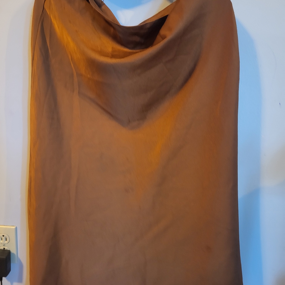 Stylish Brown Satin Skirt